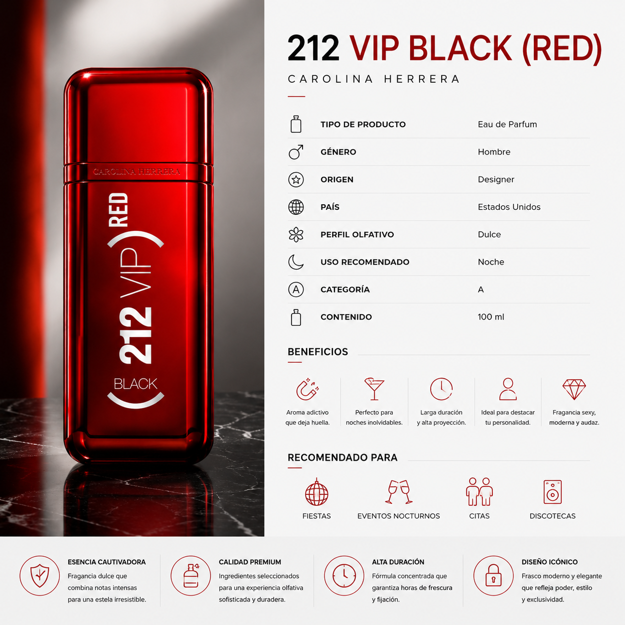 CAROLINA HERRERA 212 VIP BLACK RED