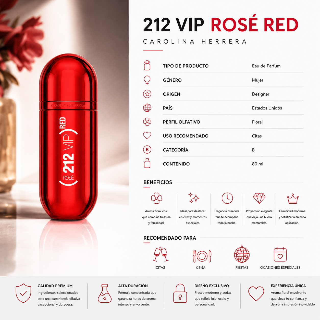 CAROLINA HERRERA 212 VIP ROSE RED|