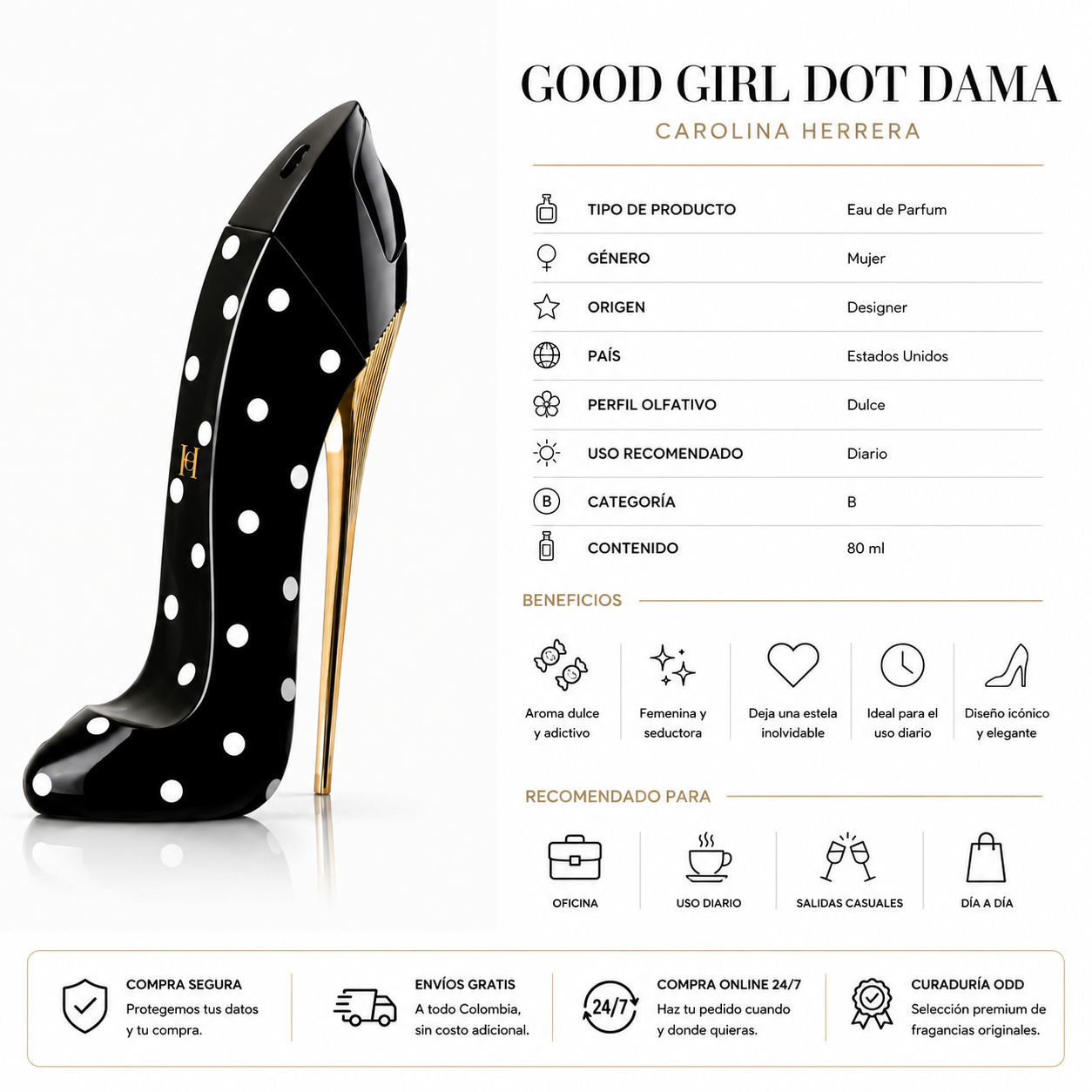 CAROLINA HERRERA GOOD GIRL DOT DAMA Inspired 80 ml