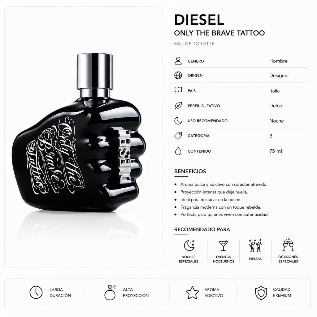 DIESEL ONLY THE BRAVE TATTOO