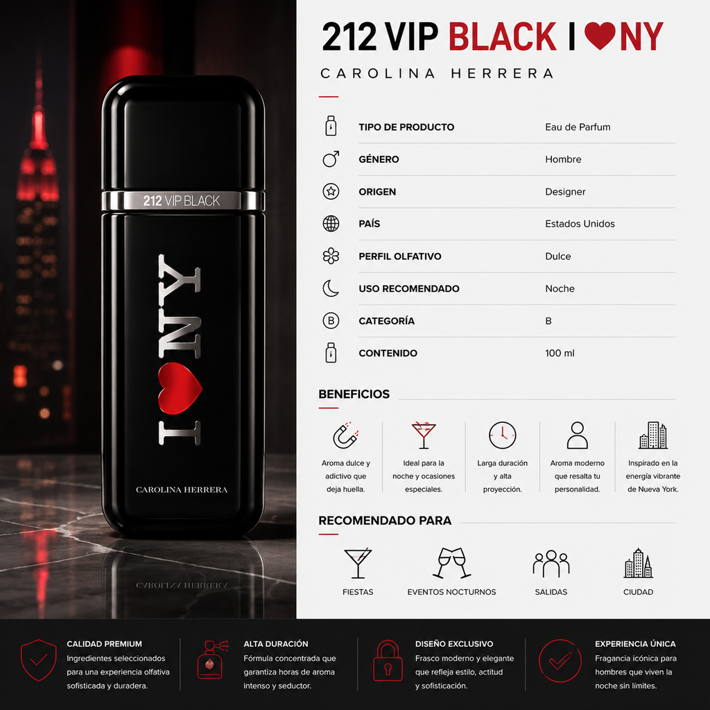 CAROLINA HERRERA 212 VIP BLACK I NY